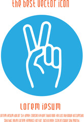 Fototapeta na wymiar Victory symbol vector icon eps 10. V gesture sign.