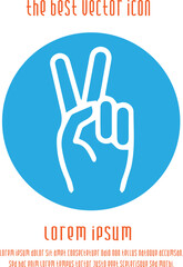 Victory symbol vector icon eps 10. V gesture sign.