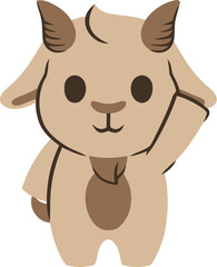 Islamic Animal Sheep Flat Hand Drawn Illustration