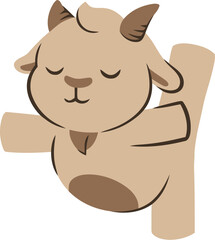 Islamic Animal Sheep Flat Hand Drawn Illustration