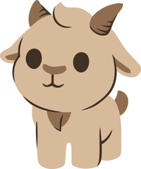 Islamic Animal Sheep Flat Hand Drawn Illustration