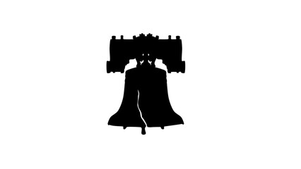 Liberty Bell silhouette - obrazy, fototapety, plakaty