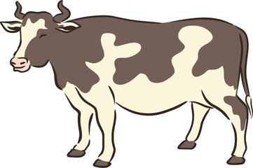 Islamic Animal Cow Flat Hand Drawn Illustration
