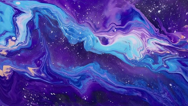 Blue abstract fluid waves motion digital video, Liquid art movement with vivid colors, creative fluid texture, layered paper material, business background for marketing purposes, psychedelic wave 