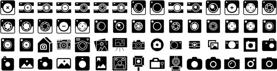 Set Of Photo Icons Isolated Silhouette Solid Icon With Picture, Background, Paper, Photo, Blank, Frame, Design Infographic Simple Vector Illustration Logo