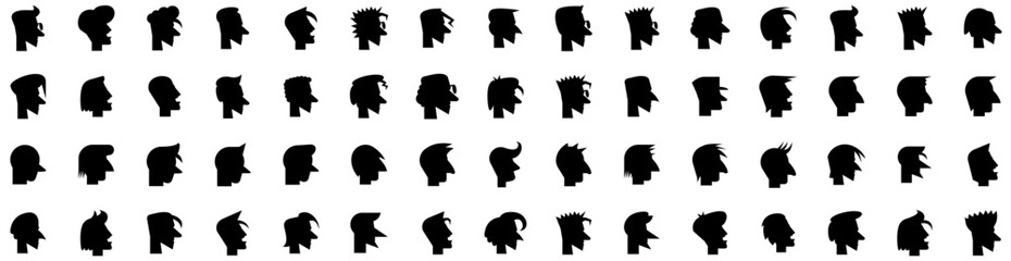 Set Of People Icons Isolated Silhouette Solid Icon With Business, People, Female, Person, Team, Group, Office Infographic Simple Vector Illustration Logo