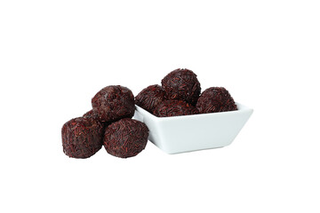 PNG, Traditional brazilian sweet - Brigadeiro, brazilian Chocolate candy, isolated on white...