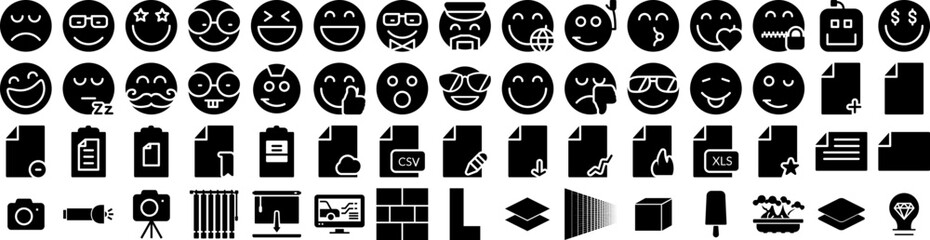 Set Of Solid Icons Isolated Silhouette Solid Icon With Set, Illustration, Solid, Icon, Vector, Collection, Business Infographic Simple Vector Illustration Logo