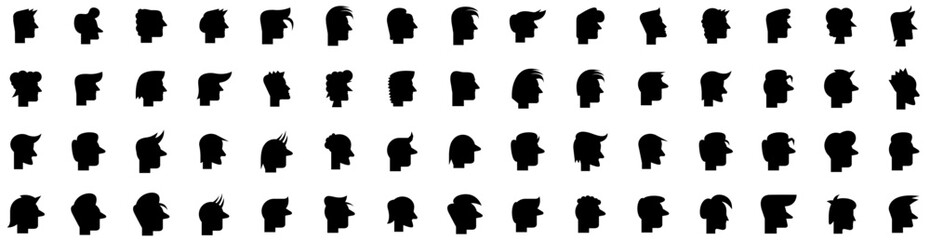 Set Of Avatar Icons Isolated Silhouette Solid Icon With People, Human, Person, Avatar, Illustration, Male, Man Infographic Simple Vector Illustration Logo