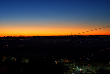 Fototapeta premium Night view from a height of Saltovka in Kharkov