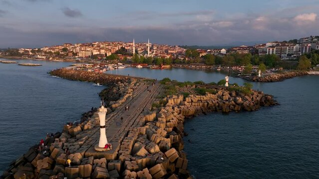 Akcakoca Town coastal view in Duzce Province