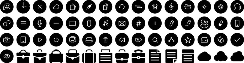 Set Of Black Icons Isolated Silhouette Solid Icon With Background, Black, Texture, Abstract, Modern, Design, Wallpaper Infographic Simple Vector Illustration Logo