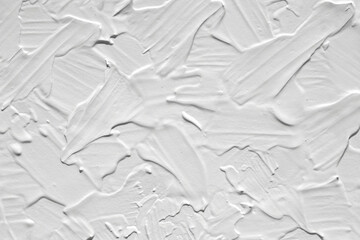 Texture of white paint with artist's brush strokes, template for wallpaper and cover. Gray pattern of abstract design 3d wall in trendy style.