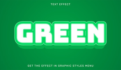 Green editable text effect in 3d style. Suitable for brand or business logo