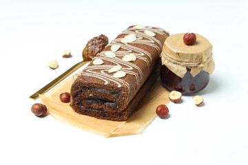 Concept of delicious sweet food - cake roll