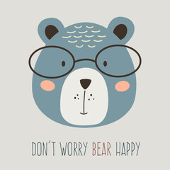bear, teddy in scandinavian style isolated vector
