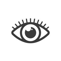 Black eye logo vector design. Isolated on white background