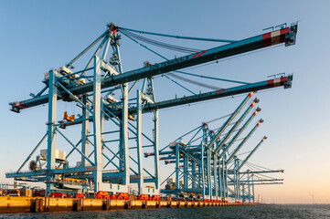 Harbor activities at the port of Rotterdam in Holland