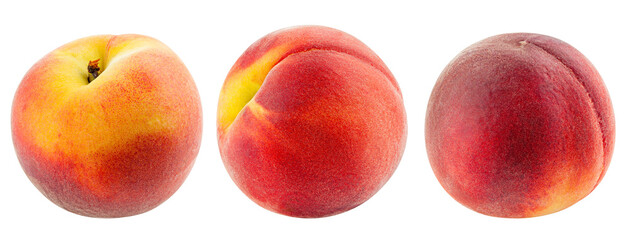 Peach, Nectarine, isolated on white background, full depth of field
