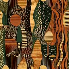 African fabric in earthtones seamless background for textiles, fabrics, covers, wallpapers, print, gift wrapping and scrapbooking  