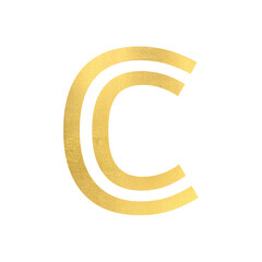 Fototapeta premium c golden font letter