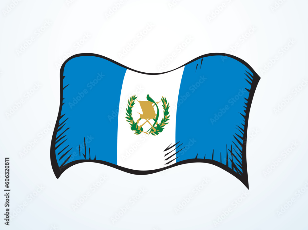 Wall mural flag of guatemala. vector drawing icon