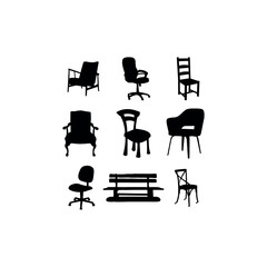 chair sit collection set icon design