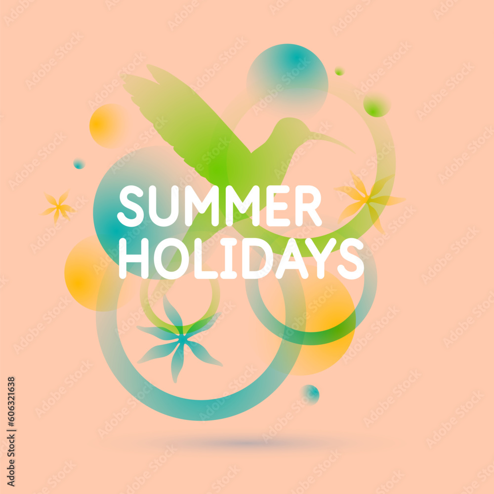 Poster vector graphics in a modern style with geometric elements. template for the design. summer poster.