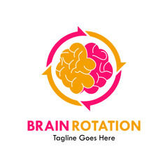 Brain rotation design logo template illustration