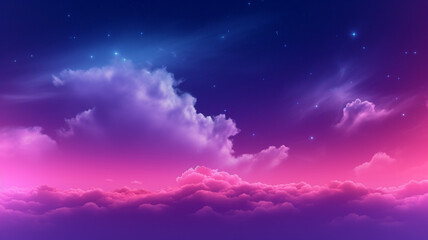 Obraz na płótnie Canvas Violet neon glow sky background