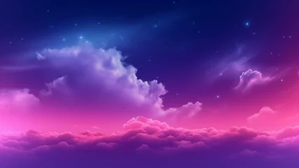 Foto op Plexiglas Violet Violet neon glow sky background