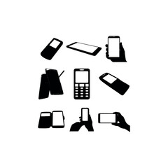 hand phone cellular illustration set design