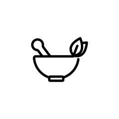 pestle and mortar sign symbol vector