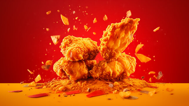 Commercial shot of KFC chicken,Generative AI