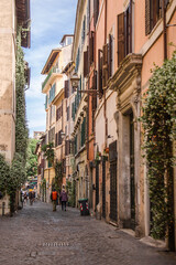 Fototapeta na wymiar Alley of Trastevere in Rome