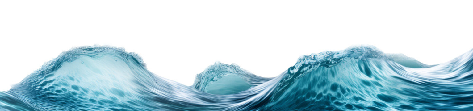 Ocean water surface waves isolated on transparent Generative AI