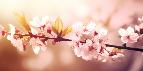 Fototapeta na wymiar Cherry blossoms background created using generative AI tools