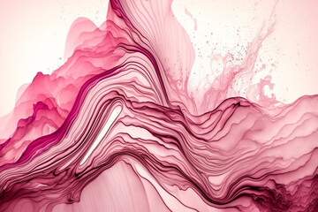 Fototapeta premium Liquid abstract pink and white alcohol ink background