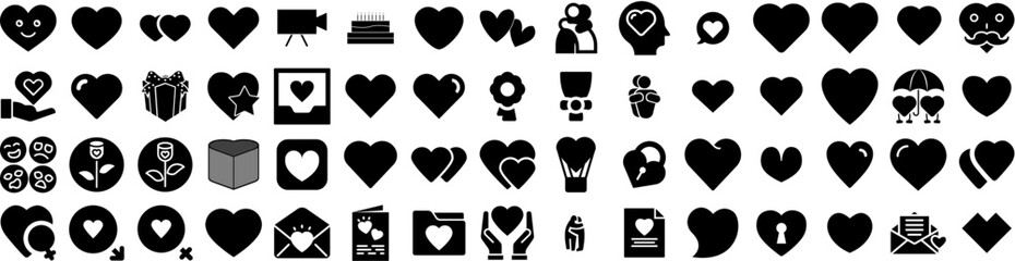 Set Of Affection Icons Isolated Silhouette Solid Icon With Woman, Family, Affection, Love, Together, Happy, Hug Infographic Simple Vector Illustration Logo