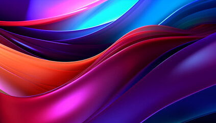 3D Background Rainbow Waves & Ribbons