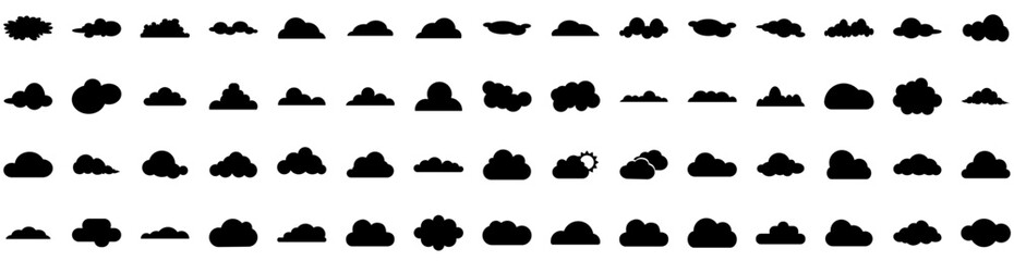 Set Of Cloudlet Icons Isolated Silhouette Solid Icon With Cloudlet, Background, Nature, Vector, Sky, Cloud, Weather Infographic Simple Vector Illustration Logo