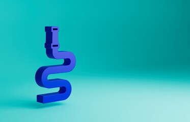 Blue Fire hose reel icon isolated on blue background. Minimalism concept. 3D render illustration