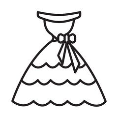 WEDDING DRESS design vector icon design vector line icon svg