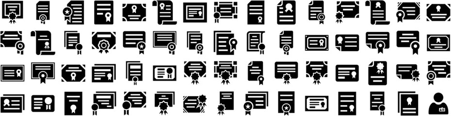 Set Of Licence Icons Isolated Silhouette Solid Icon With Document, Drive, License, Car, Symbol, Driver, Licence Infographic Simple Vector Illustration Logo
