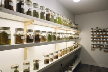 medical marijuana dispensary, with variety of products and paraphernalia for patients, created with generative ai