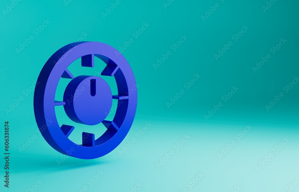 Poster blue sound mixer controller icon isolated on blue background. dj equipment slider buttons. mixing co