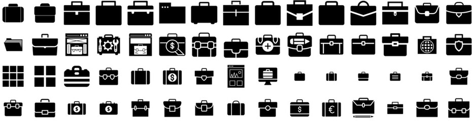 Set Of Portfolio Icons Isolated Silhouette Solid Icon With Concept, Layout, Marketing, Portfolio, Management, Business, Vector Infographic Simple Vector Illustration Logo