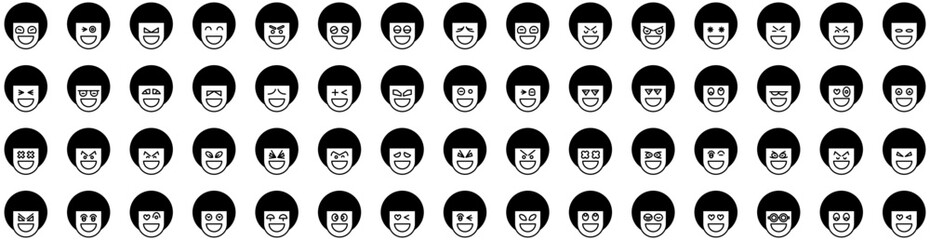 Set Of Avatar Icons Isolated Silhouette Solid Icon With Man, People, Person, Male, Illustration, Human, Avatar Infographic Simple Vector Illustration Logo