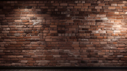 brick wall with lamp lights shining on it