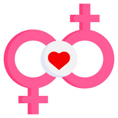 lesbians flat icon,linear,outline,graphic,illustration